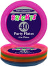 Party Essentials Hard Plastic 6-Inch Round Party/Dessert Plates, Assorted Neon, 40-Count