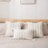 decorUhome Boho Lumbar Decorative Throw Pillow Covers for Bed Bedroom Neutral Accent Cushion Cover Grey Tufted Woven Pillow Case, 12x20, Beige and White