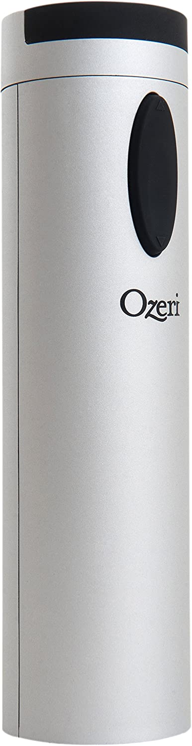 Ozeri Fascina Electric Wine Bottle Opener and Corkscrew, Silver