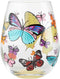 Enesco 6004351 Designs by Lolita Butterfly Hand-Painted Artisan Stemless Wine Glass, 20 Ounce, Multicolor