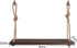 Yankario Rope Hanging Floating Shelves, Rustic Wood Wall Decor Swing Shelf with 4 Hooks, Pack of 2