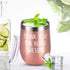 Thank You for Being Awesome Wine Tumbler, Birthday Christmas New Job Promotion Friendship Gift for Women Friend Coworkers Sisters, 12 Oz Stainless Steel Wine Tumbler with Sayings for Women, Rose Gold