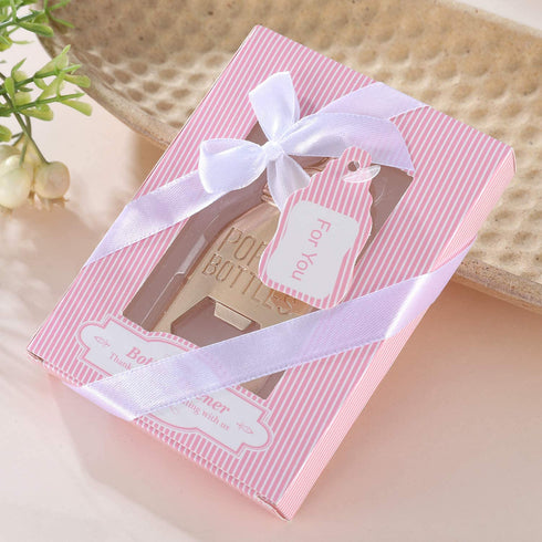 12pcs Poppin Bottle Opener Baby Shower Favor Gifts for Boy Girl with Exquisite Packaging Box Wedding Favor For Guests Baby Shower Souvenirs Party Supplies by WeddParty (New Pink)