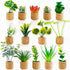 JUSTDOLIFE Plant Fridge Magnets-14 Pack Mini Succulent Plants Magnets Artificial Plants Refrigerator Magnets Potted Succulent Plants Magnet Stickers Cute for Magnet Boards Fridge Home Office Décor
