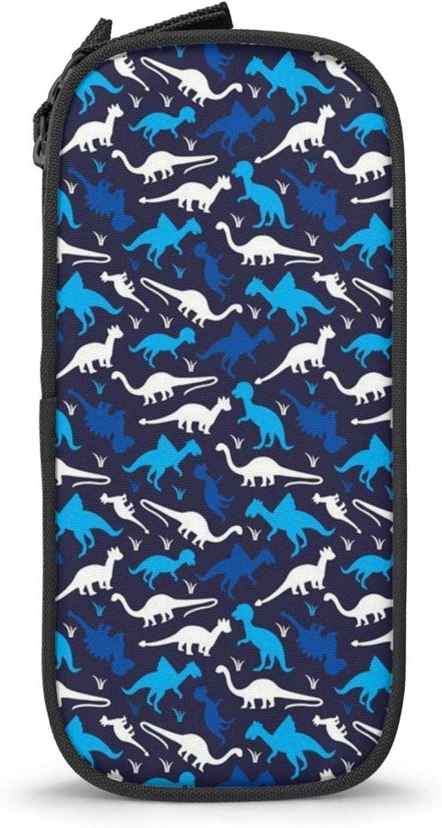 Cute Dinosaur Pencil Case for Boys Blue Pen Pouch Marker Holder Organizer for School Home College Office