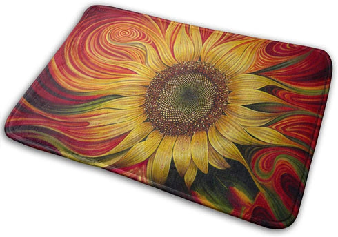 Granbey Custom Doormats Art Sunflowers Entrance Mat Floor Rug Indoor/Outdoor/Front Door/Bathroom Mats Rubber Non Slip