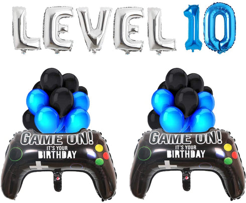 Video Game Balloons Level Up 10th Birthday Party Supplies, 18 Pieces (10th)