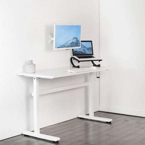 VIVO Full Motion Wall Mount for Single 13 to 27 inch LCD LED TV and Computer Monitor Screen, Tilt and Swivel Bracket with Max 100x100mm VESA, White, MOUNT-VW01MW