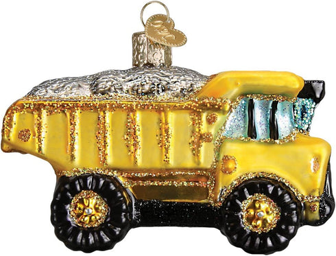 Old World Christmas Glass Blown Ornament Toy Dump Truck (44085)