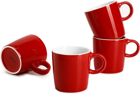 Sweese 409.404 Porcelain Espresso Cups - 3.5 Ounce - Set of 4, Red