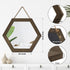 Emfogo Decorative Rustic Wall Mirror with 14 inch Hexagon Wood Framed Mirror for Bathroom,Bedroom,Over Door ,Farmhouse,Vanity, Living Room,Entryway Wall Decor