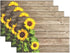 Wamika Beautiful Sunflowers Placemats Set of 6 Wood Board Florals Table Mats Spring Summer Autunm Place Mats for Kitchen Dining Decor Heat Resistant Non-Slip Washable 12 X 18 in