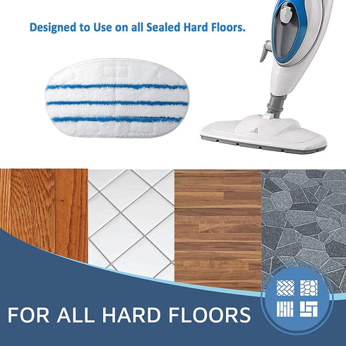 Flammi 8 Pack Steam Mop Pads for PurSteam ThermaPro 10-in-1 Steam Mop Washable Reusable Pads