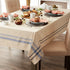DII Kitchen Essentials Everyday French Stripe Tabletop Collection, Tablecloth, 60x104, Taupe/Nautical Blue
