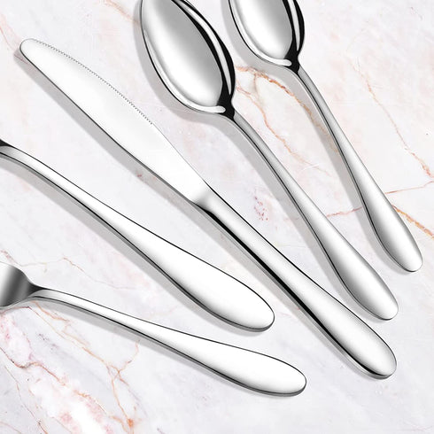 Silverware Set,Bonasen 20-Piece Silverware,Flatware Serving Set,Stainless Steel Silverware Set, Flatware Cutlery Set,Include Knife/Fork/Spoon, Mirror Polished