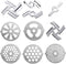 Gogmooi 10 Pcs Kitchenaid Meat Grinder Blade, Meat Grinder Parts Blades, Stainless Steel Food Grinder Accessories, Meat Grinder Attachment for Size 5 Stand Mixer and Meat Grinder Accessories