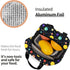 Cute Planet Insulated Black Lunch Bag for Teen Boys, Reusable Aesthetic Packit Freezable Cooler Totes Lunch Box for Office Work Picnic