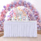 6ft White Tutu Table Skirt for Rectangle Tables,Polyester Pleated Ruffle Table Bed Skirt Cloth for Birthday Party, Wedding,Baby Shower, Banquet,Gender Reveal,Dessert Tables