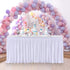 6ft White Tutu Table Skirt for Rectangle Tables,Polyester Pleated Ruffle Table Bed Skirt Cloth for Birthday Party, Wedding,Baby Shower, Banquet,Gender Reveal,Dessert Tables