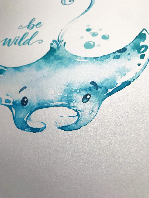 Confetti Fox Sea Nursery Pictures Wall Art Decor - 8x10 Unframed Set of 4 Prints - Kids Ocean Life Baby Animals - Whale Octopus Stingray Shark