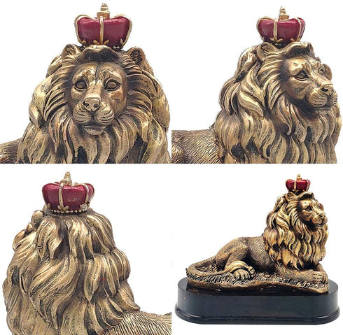 H&W Lion King Figurines Statue, 5''H Office Desk Decoration, Nordic Style Home and Study Decoration, Collectible Figurines, Best Gift for The Man