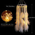 Alynsehom Feather Dream Catcher with LED Lights Silver Bells Large Boho Light up Dreamcatcher Baby Kids Bedroom Wall Hanging Decoration Wedding Party Ornament Gift Nursery Decor (White Feather)