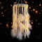 Alynsehom Feather Dream Catcher with LED Lights Silver Bells Large Boho Light up Dreamcatcher Baby Kids Bedroom Wall Hanging Decoration Wedding Party Ornament Gift Nursery Decor (White Feather)