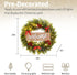 Christmas Wreath with Red Bow and LED Lights, 20 inch Christmas Weaths for Front Door with Welcome Sign, Xmas Wreath for Holiday Christmas Party Decorations