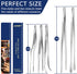 5 Pcs Kitchen Fine Tweezer Tongs, Stainless Steel Food Tweezers Set, Professional Kitchen Long Tweezer for Cooking,Repairing,Sea food,BBQ,Multi-use(12"and 6.3")