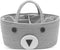 Conthfut Baby Diaper Caddy Organizer 100% Cotton Canvas Stylish Rope Nursery Storage Bin Portable Tote Bag & Car Organizer For Changing Table- Top Baby Shower Basket (Gray)