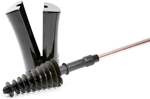 ToiletShroom Revolutionary Plunger, Squeegee, Clog Remover, Drain Cleaner, Bathroom Toilet Dredge Tool, Stainless Steel Handle with Caddy Holder, Оne Расk, Black