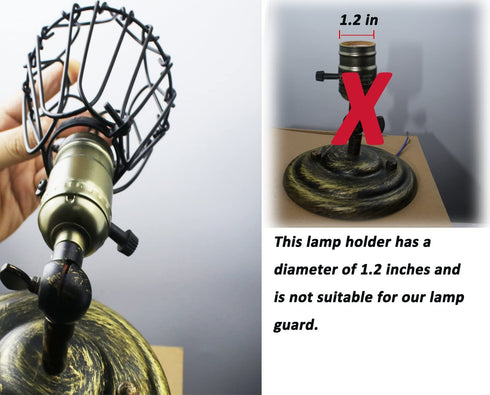 Licperron Black Industrial Vintage Style Light Cage for Pendant Lights, Antique Lamp Holders, Lamp Guard, Adjustable Lamp Cage, 4 Pack