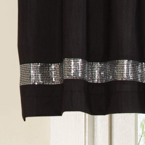 Lush Decor Night Sky Curtain Valance (Single Panel), Black and Gray