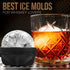 Round Ice Cube Mold Set of 4 Individual 2.5 Inch Tight Sealing, Leak Proof Silicone Big Sphere Ice Ball Makers for Whiskey, Scotch and Bourbon