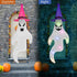 YEGKGO 2PCS 56" Halloween Ghost Windsocks with LED Lights and Hat, Halloween Hanging Windsocks, Outdoor Halloween Decorations for Yard, Patio, Lawn, Garden, Tree