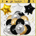 2022 New Years Eve Balloon Garland Arch Kit, 90Pcs Black Gold Silver Balloons Paper Pompoms Hanging Swirls for 2022 New Years Eve Party Supplies Graduation Party Decorations (Silver)