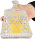 HOME-X Crystal Butter Dish with Lid, Real Crystal Covered Dish, Butter Holder for Serving and Storage, 8"L x 3 ½" W x 4' H, Crystal