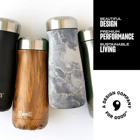 S'well Stainless Steel Traveler - 20 Fl Oz - Blue Granite - Triple-Layered Vacuum-Insulated Travel Mug Keeps Coffee, Tea and Drinks Cold for 36 Hours and Hot for 15- BPA-Free Water Bottle