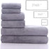 MOONQUEEN Ultra Soft Towel Set - Quick Drying - 2 Bath Towels 2 Hand Towels 2 Washcloths - Microfiber Coral Velvet Highly Absorbent Towel for Bath Fitness, Bathroom, Sports, Yoga, Travel-Grey 6 Pcs