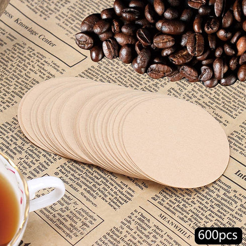 600 PCS Unbleached Coffee Filters, Replacement Round Coffee Filters, Disposable Paper Filters Compatible with Aerobie Aeropress Coffee Filter and Espresso Maker