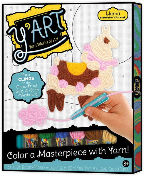 Y'Art Llama — Yarn Works of Art — Mess-Free Artistic Craft Activity — Ages 8+