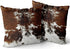 LEKAIHUAI Home Decoration Throw Pillow Cases Covers Tri Color Brown Cowhide Pillowcases Square Two Sides Print 22x22 Inches Set of 2