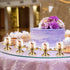 BESTONZON 12pcs Mini Cake Stand Chocolate Cupcake Candy Display Plate with Lid for Birthday Wedding Party Supplies - 8 x 6 x 6cm (Golden Base)