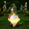 Garden Gnome Statue, LUOWAN Solar Light Garden Gnome, Resin Gnome Figurine Playing Hoop, Outdoor Decro for Garden Patio Yard Lawn Porch, Ornament Gift