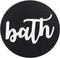 Modern Rustic 3D Bath Sign,Shiplap Farmhouse Bathroom Round Sign for Wall Hanging Decor, Handcrafted €œBath Sign Home Wooden Sign (Matt Black)