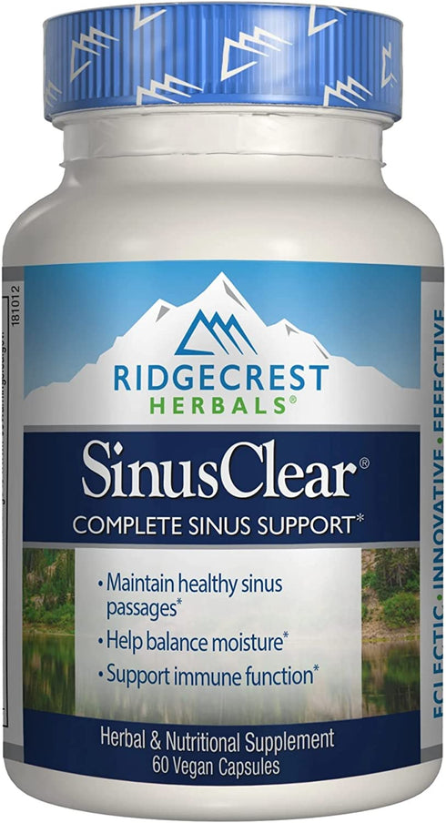RidgeCrest Herbals SinusClear, Complete Sinus Support, 60 Vegetarian Capsules