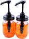 Mason Jar Syrup & Honey Dispenser Pump Lids for Regular Mouth (2 Pack), Airtight & Leak-Proof Kitchen Food Grade Coffee Syrup dispenser Pump (Jar Not Included)