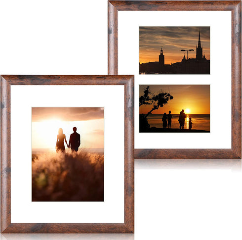 iRahmen 11x14 Picture Frame Beautifully Detailed Molding, Contemporary Picture Frame Set, Wall Mount Inspirations(IR-US004-DW-P11X14(2PK))