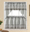 Daisy Dream. Kitchen Cafe Curtain Set for Small Windows. Satin Fabric with Matching Color Daisy Embroidery and Lace. (Grey, Swag and 24 inches Tiers Set)
