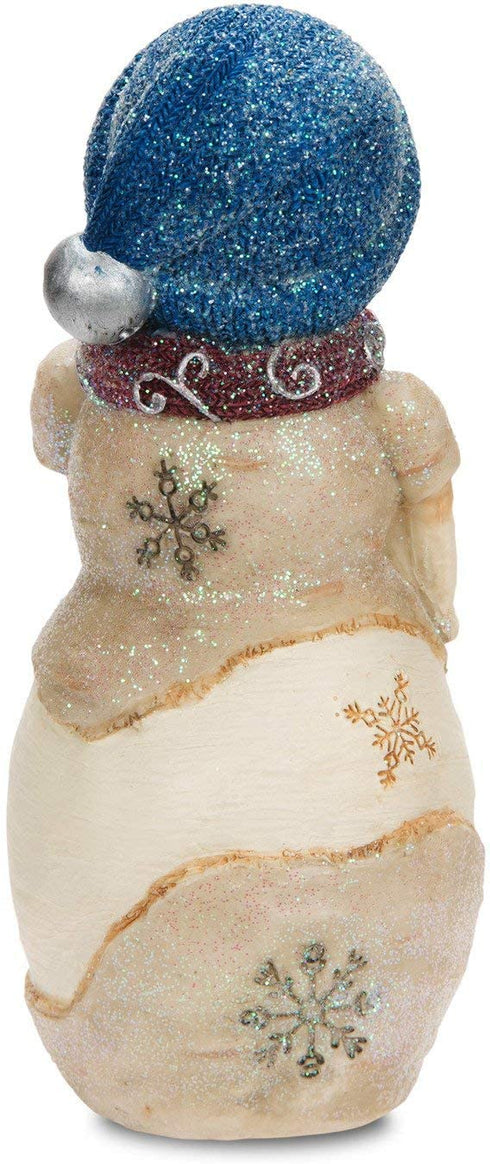 Pavilion Gift Company The Birchhearts-You Hug My Heart Snowman Figurine Holding Cat 5 Inch, 5", White
